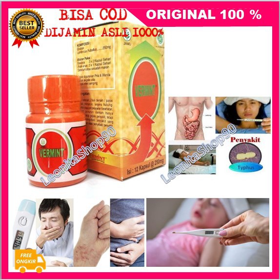 [BISA COD] Obat Herbal Tipes Vermint Kapsul Ekstrak Cacing 12 Kapsul Tanah ASLI