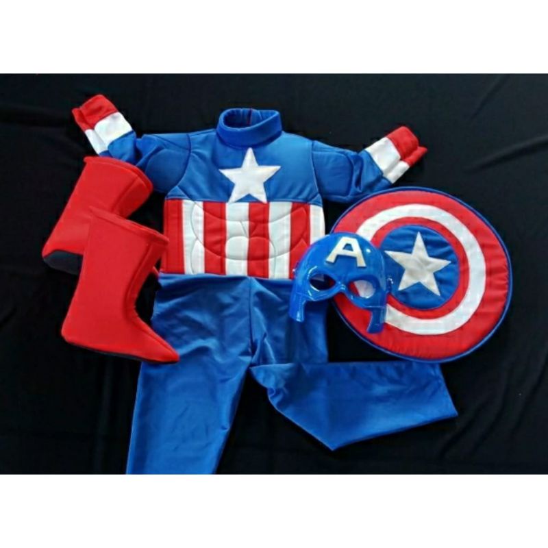 kostum kapten Amerika/kostum Marvel/baju kapten Amerika/baju superhero/kostum superhero/setelan kost