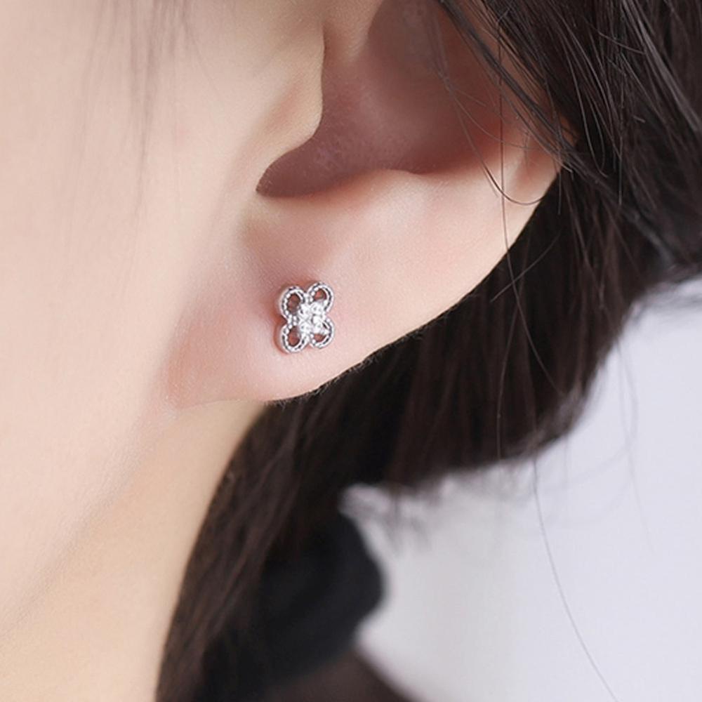 Timekey Anting Tusuk Desain Bunga Hias Zircon Gaya Simpleelegan Untuk Wanita A3K3