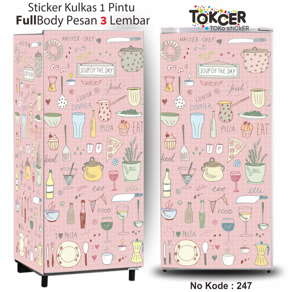 Stiker Kulkas 1  Pintu atau 2 Pintu MasterChef Shabby