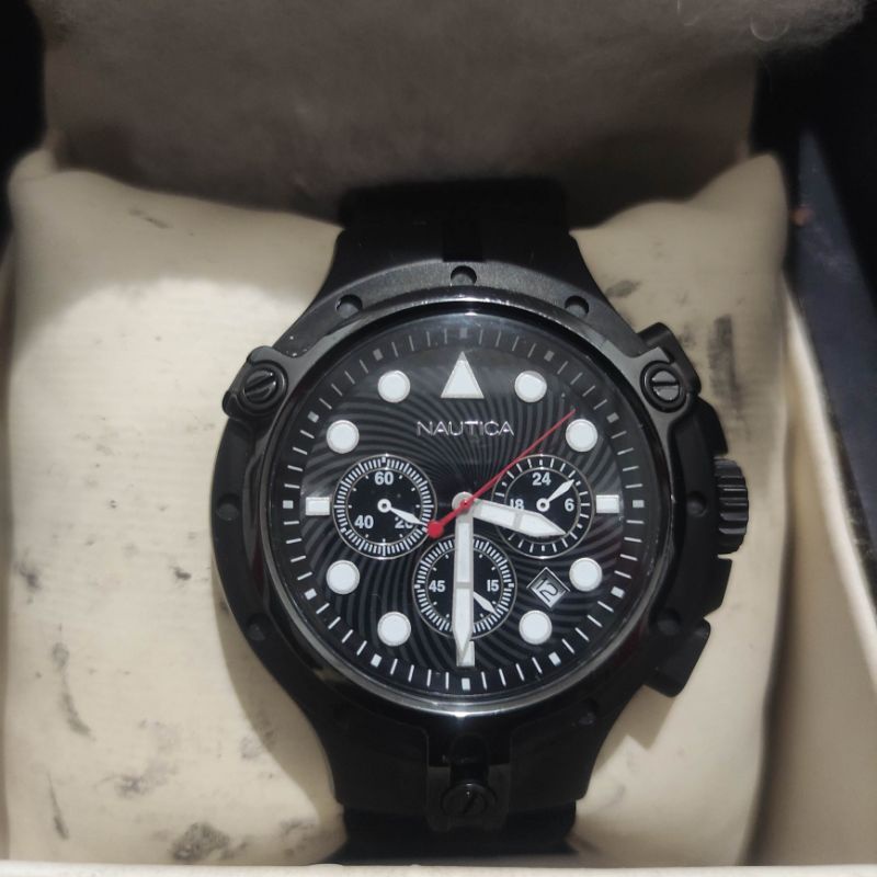 jam tangan original nautica fullset like new second preloved bekas