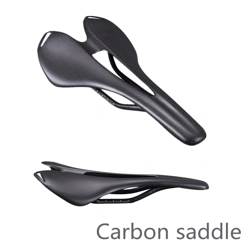 1pcs Pro Carbon MTB Road Bike Saddle Ultralight Hollow Breathable Racing Seat