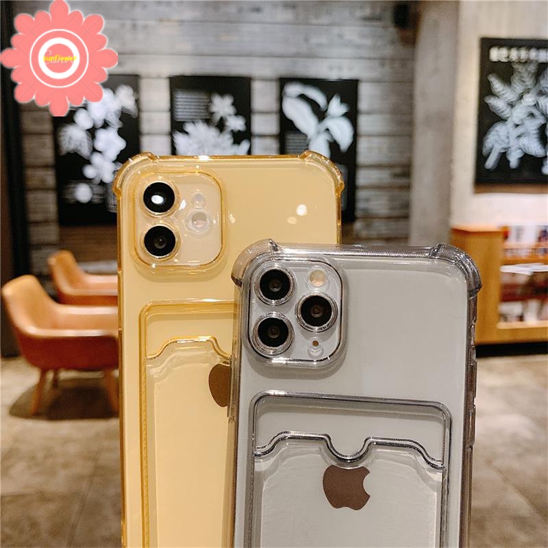 Casing Soft Case Armor Mewah Dengan Slot Kartu Untuk Iphone 6 / 7 / 8 + / 12 / 11 Pro Max / Xr / Xs Max / X