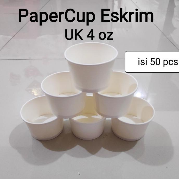 siap kirim] PaperCup Eskrim 4oz, Gelas Eskrim Polos, Gelas Kertas Kecil
