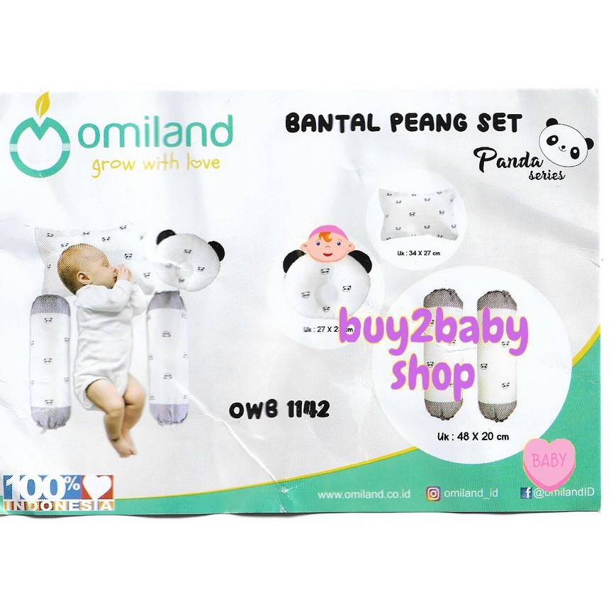 Bantal Peang Omiland Panda series bantal peang bayi 1 set OWB 1142