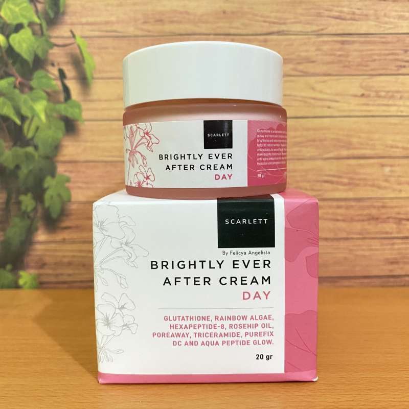 Scarlett Whitening Day Night Cream / Krim Siang Malam + Facial Wash Sabun Pembersih Wajah Rumah Cantik 354 Perawatan Mencerahkan Wajah