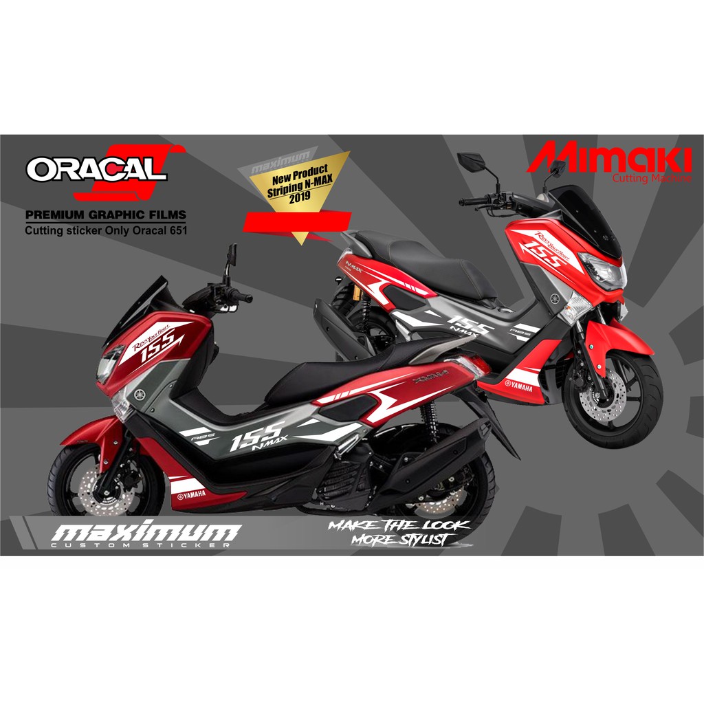 CUTTING STICKER NMAX - STRIPING STIKER NMAX PUTIH MURAH