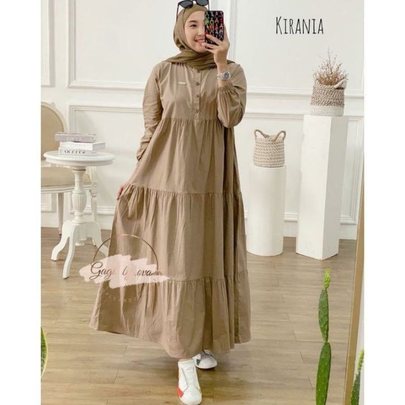 Kirania Dress Gamis Rayon Premium Tebal Model susun