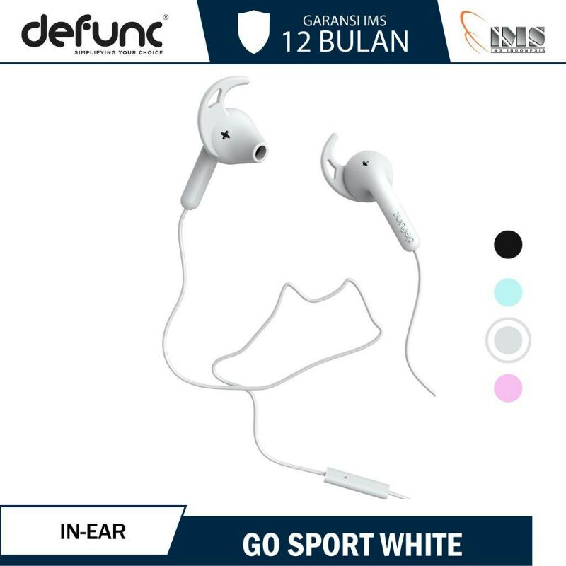 Headset Defunc Go Sport White Pink Cyan