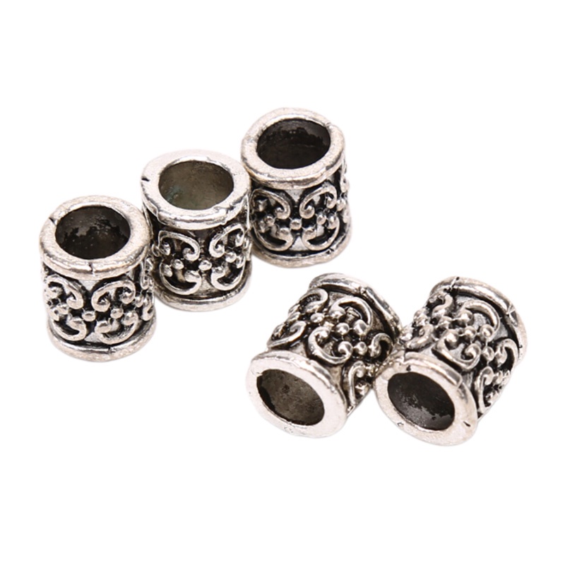 5pcs / set Cincin Rambut Kepang Gimbal Bahan Alloy Gaya Retro