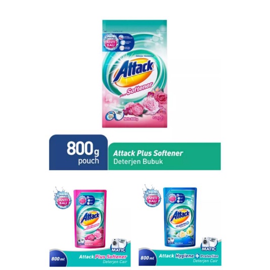 ATTACK Liquid Plus Softener Pouch 750 ml/ ATTACK Plus Softener 750 gr