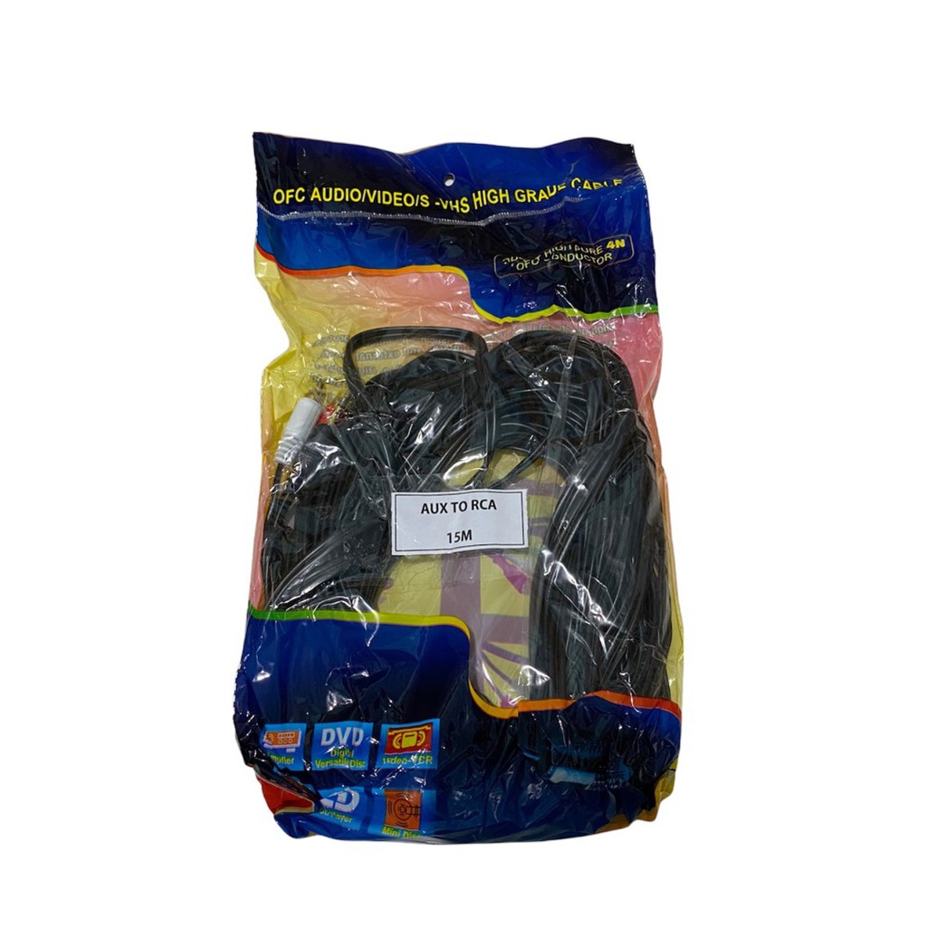 KABEL AUDIO TO RCA 2 GOLD PLATED 15M (1-2) / JACK 3.5mm - 2 RCA 15 METER