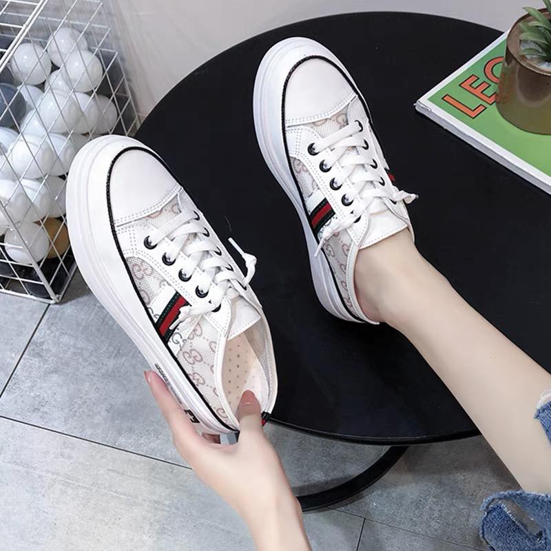 Free BOX Sepatu Sneakers Wanita Import Sepatu Sneaker Putih Sepatu Kanvas Wanita Kasual Polos Tali Premium Quality NS66526