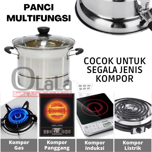 PANCI 3IN1 SERBAGUNA KUKUS REBUS GORENG POT MASAK MIE CH-4511