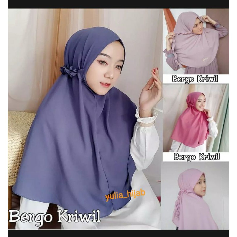 Jilbab bergo Maryam kriwil aulia diamond / bergo tali non pet Hijab