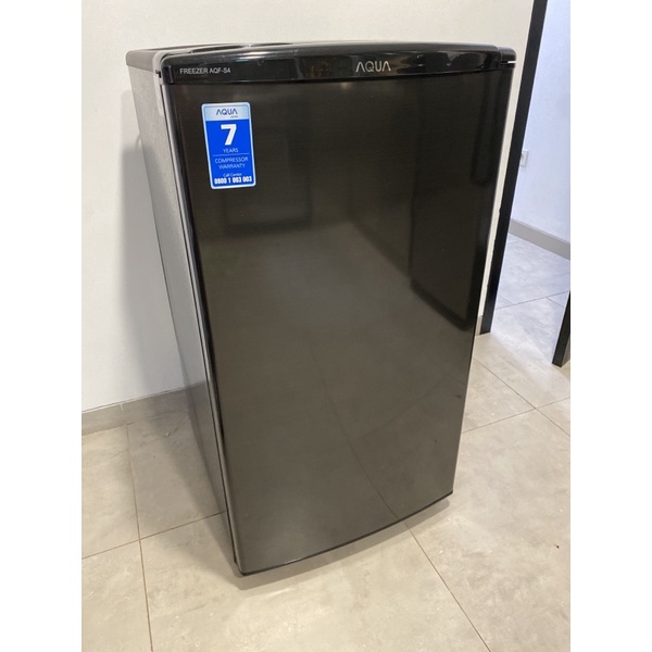 preloved AQUA AQF S4 upright 121 liter freezer asi asip bekas