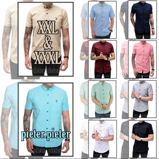 Kemeja Pria Big size Jumbo Besar Formal Casual Trendi Hitam Navy maron Sof