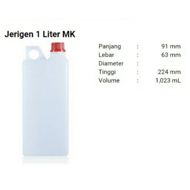  Jerigen  1 Liter MK Jerigen  1000ml Jerigen  1 Ltr Shopee 