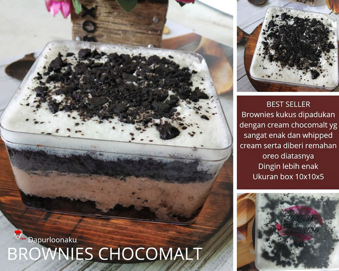 

Brownies Chocomalt Dessert box 10x10x5 thinwall dapurloonaku