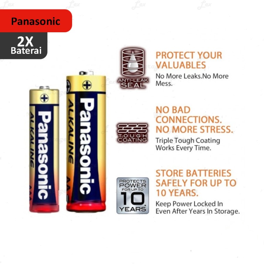 Baterai Batre Batere Alkaline AA /A2 Panasonic Battery 2 pcs