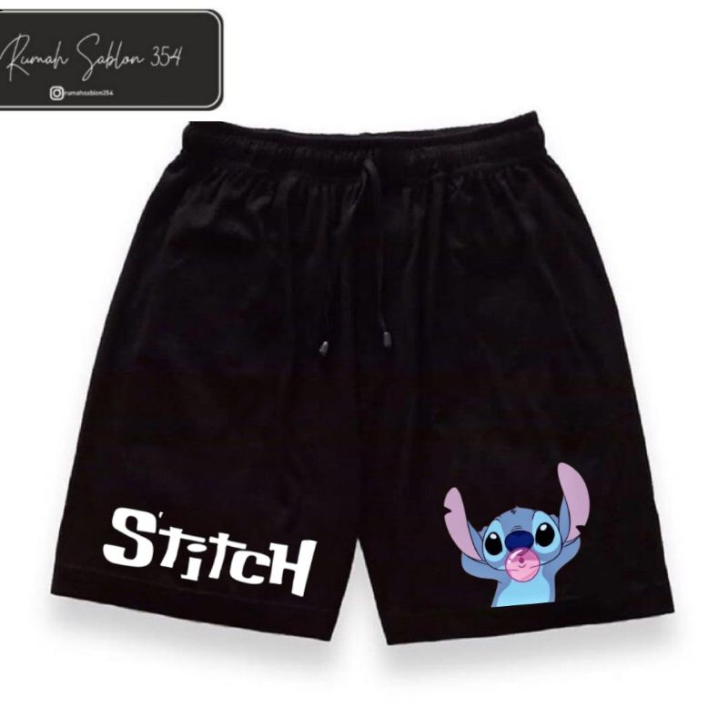 cek deskripsi gambar bisa custom celana STITCH logo boxer pendek ANIME DISNEY / pria wanita dewasa a