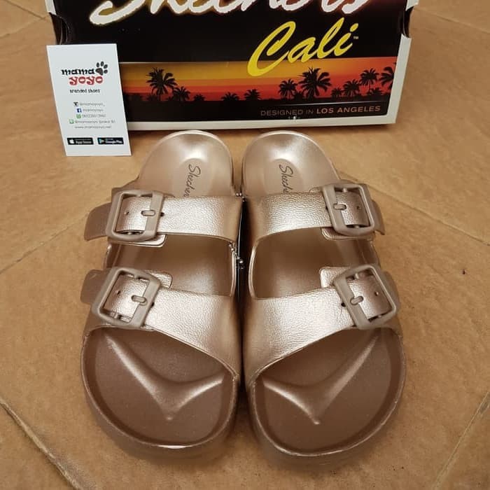 skechers cali breeze double strap eva slide sandal