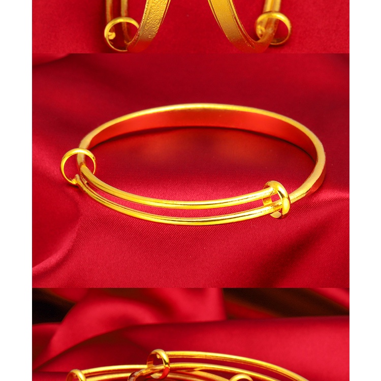 Gelang Emas Matte Emas Asli Kadar 375 Model Dorong Tarik Gaya Korea Untuk Wanita