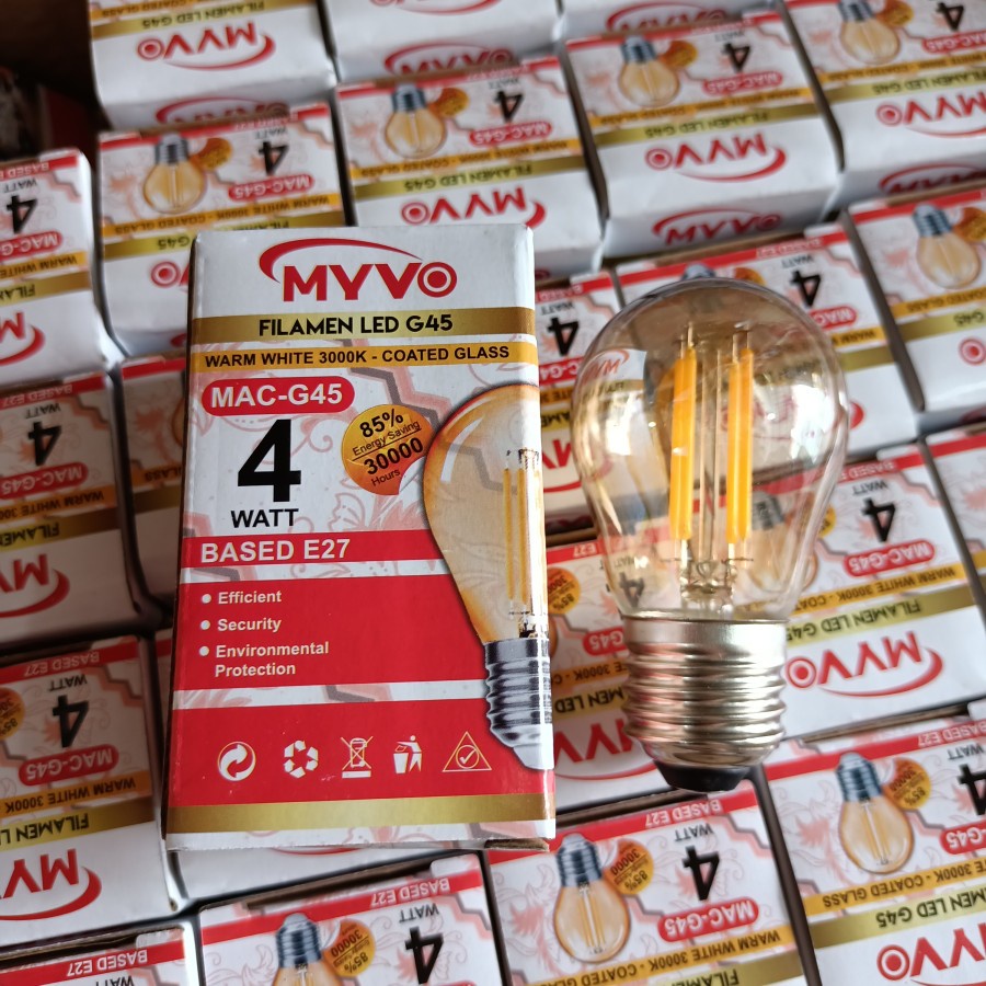 Lampu Led classic MYVO 4 Watt pijar bulb Filamen warm white bohlam