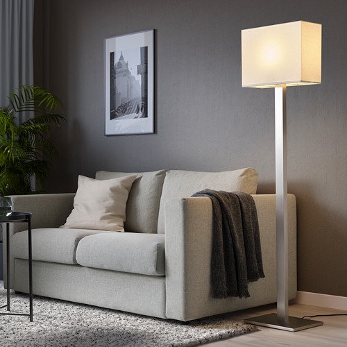 TOMELILLA Lampu lantai dilapisi nikel putih 150 cm