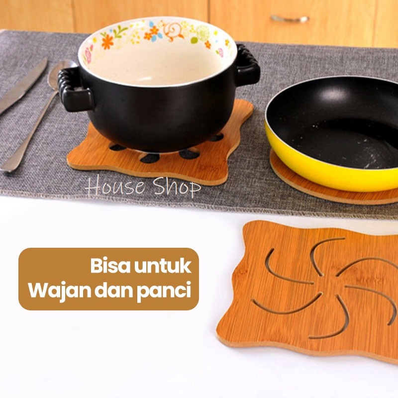 HS-0181 Tatakan Alas Piring Mangkok Panci Gelas Karakter Bahan Kayu Tahan Panas