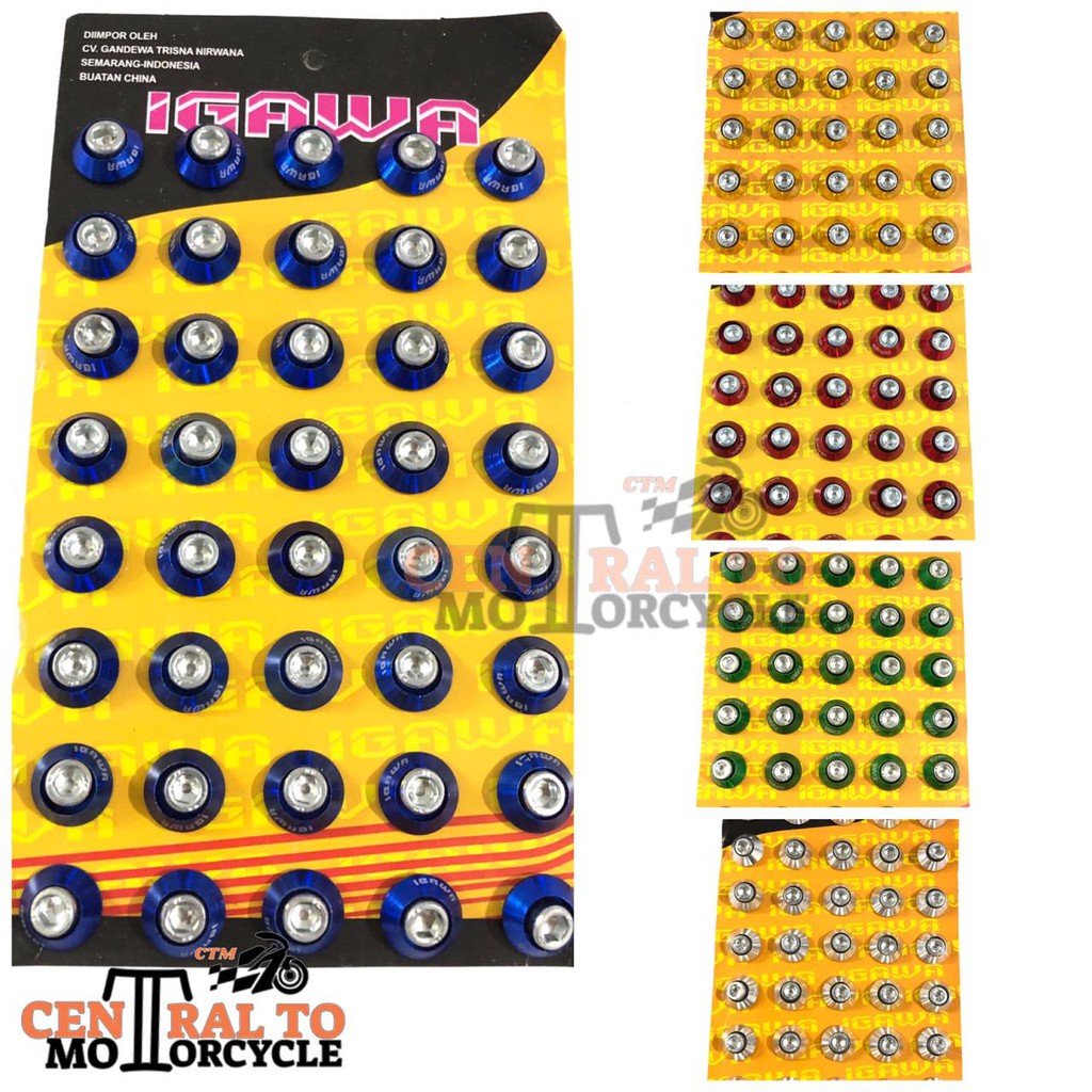 Baut L 10 + Ring Monel Variasi Isi 40 pcs Universal - Baut Monel Gold