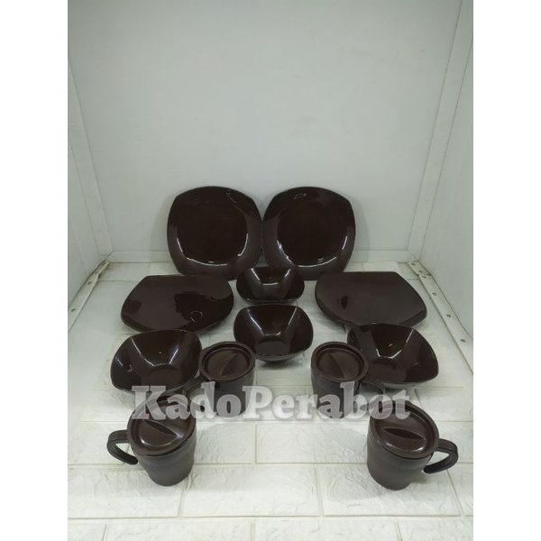 piring set lengkap murah - piring tableware set hoya plast SEGI 12 pcs