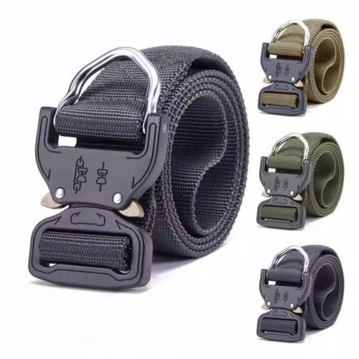 Ikat Pinggang/Gesper Tactical Nylon Import - Hitam