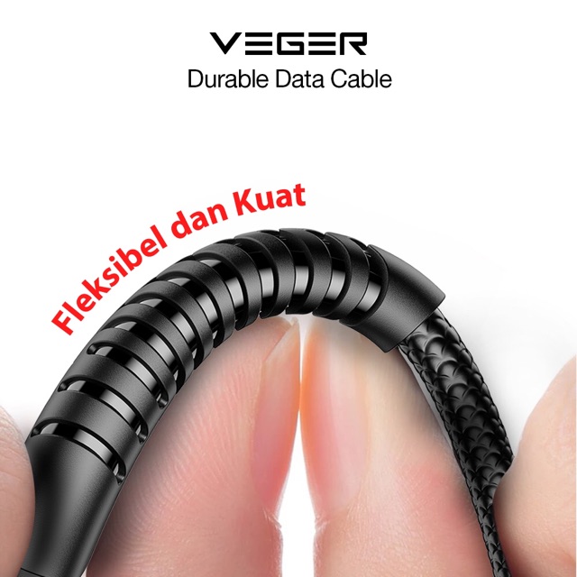 KABEL DATA MICRO V110 VEGER KALENG 2.4A FAST CHARGING PER PCS