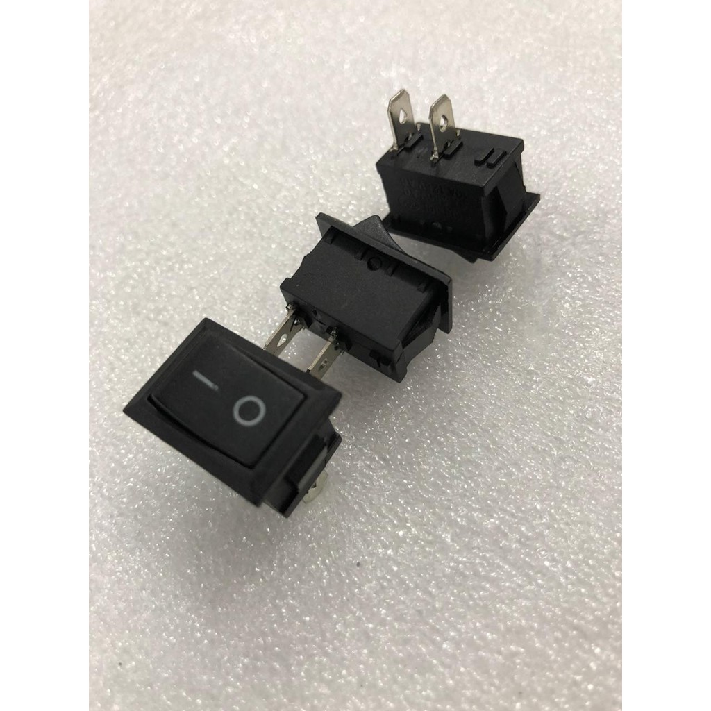 Rocker switch mini hitam 2 pin / 2 kaki