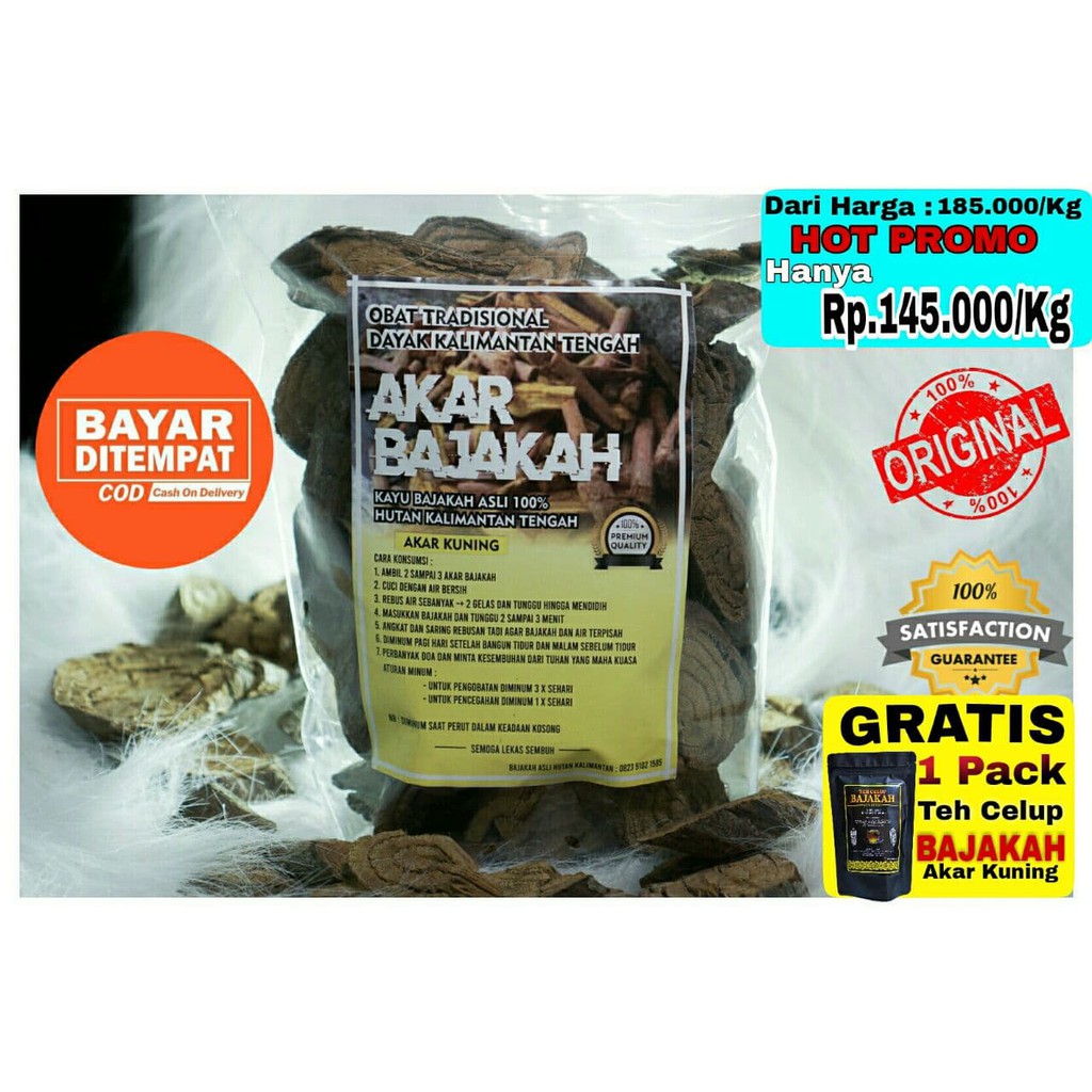 

1kg Akar Kayu BAJAKAH AKAR KUNING Asli Hutan Kalimantan Tengah Siap Seduh (100% ORIGINAL)