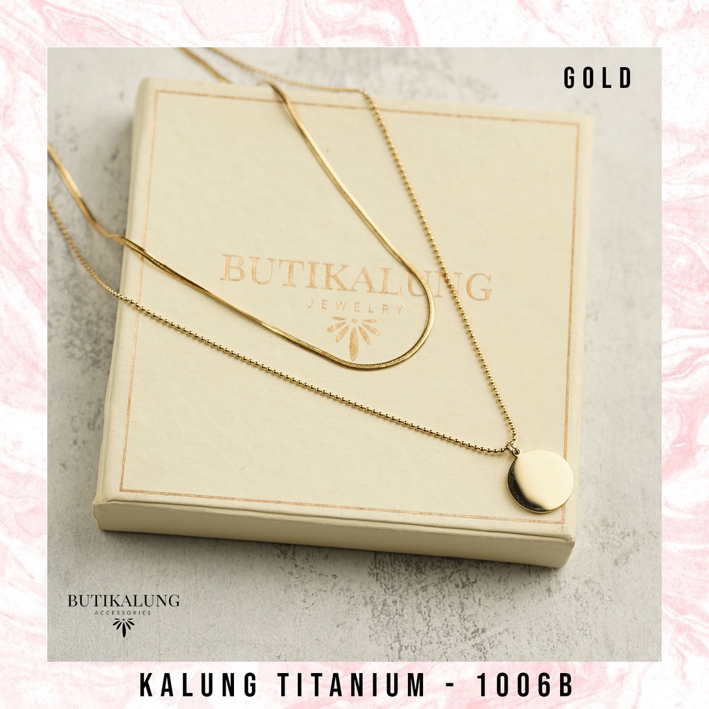 NATALIE - Kalung Titanium Lapis Emas Necklace Perhiasan Tunangan Anti Karat Stainless 1006