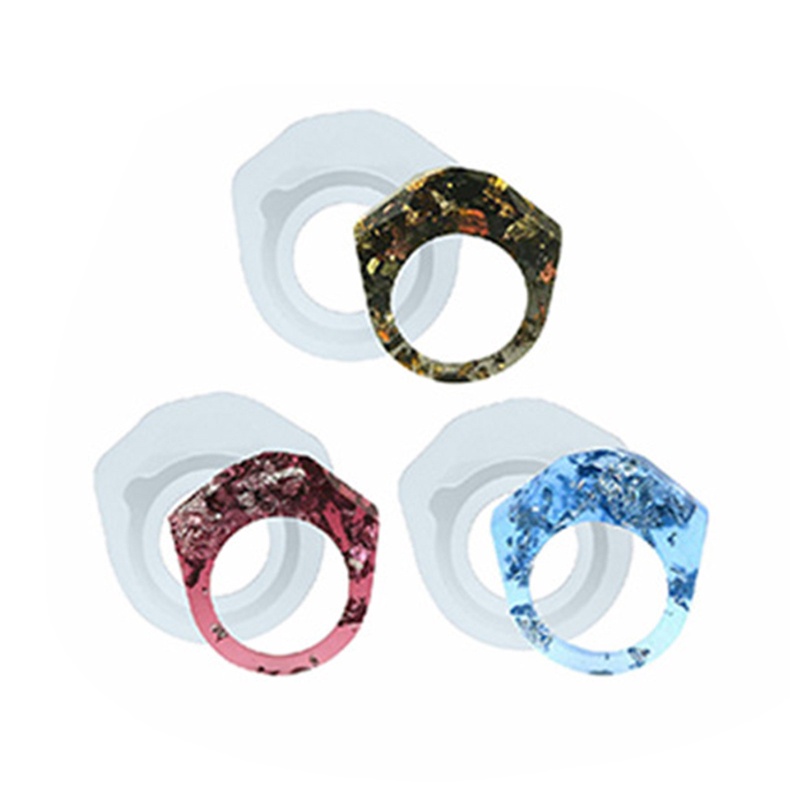 Siy 3pcs Cetakan Resin Epoksi Bentuk Cincin Lengkung Bahan Silikon