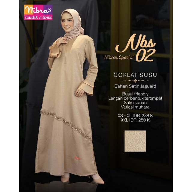 Gamis Dewasa Nibras Nbs 02 Coklat Susu