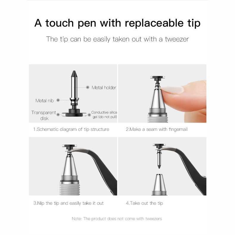 Baseus 2 in 1 Capacitive Touch Screen Stylus Pen Aluminium - ACPCL-01