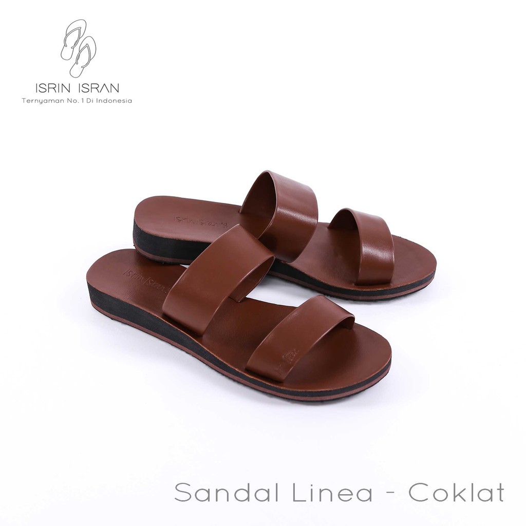 ( LINEA ) Sandal Wanita Slip On Teplek Tali Nyaman ISRIN ISRAN-Coklat