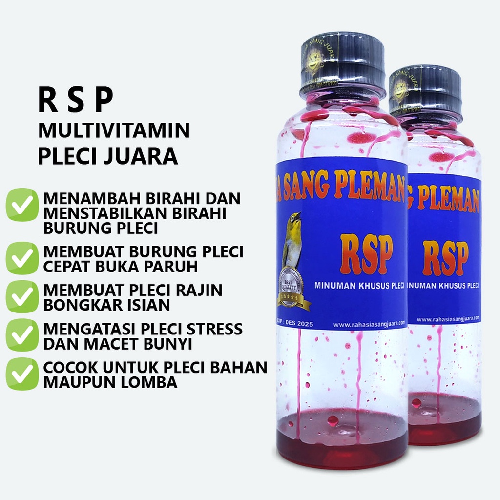 RSP VITAMIN BURUNG PLECI MINUMAN PLECI BUKA PARUH DOPING PLECI GACOR LOMBA