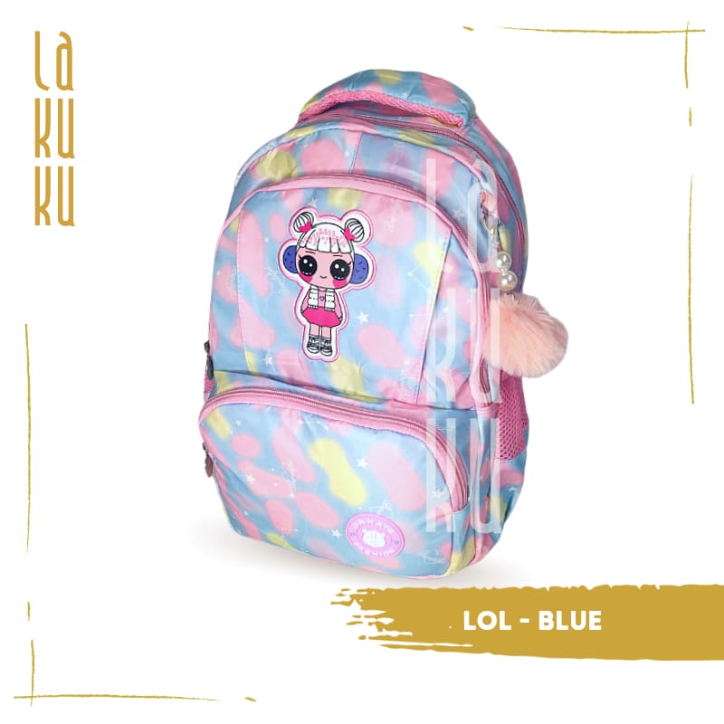 Lakuku - Tas Ransel Anak Sekolah SD SMP School Bag Ombre Lol Love Cantik