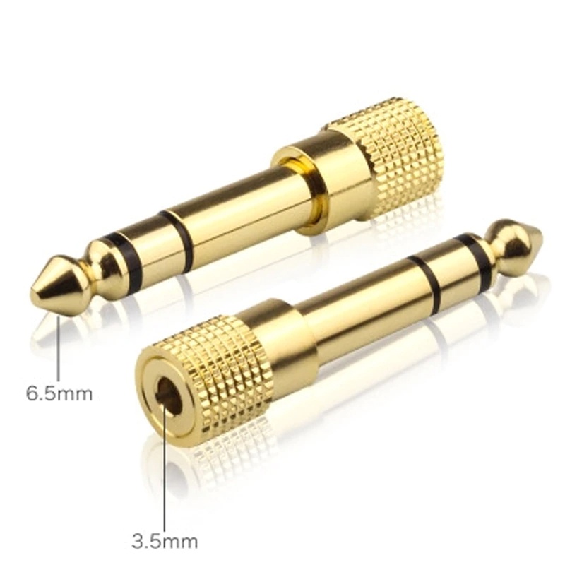 Headphone Jack Adapter 6.5mm to 3.5mm Male to Female 3.5mm 1/8 ke 6.5mm 1/4 Stereo 1 PCS  Adapter Jack headphone ke Amplifire Jack Besar 3.5mm Socket to 6.5mm Jack Plug Audio Stereo Adaptor Gold Premium Quality 6.5mm 1/4 inch Headphone Adapter