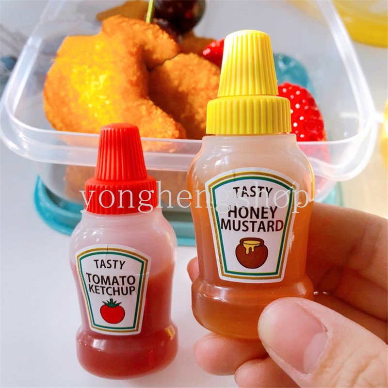 2 / 3 Pcs / Set Botol Wadah Bumbu Saus Tomat Salad Dressing Bento Makan Siang Mini Portabel Untuk Dapur