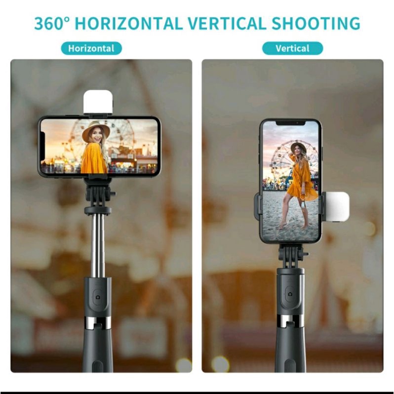 tongsis lampu panjang 1 meter H1S tongsis tripod bluetooth lampu selfie remote selfie stick tripod H1S