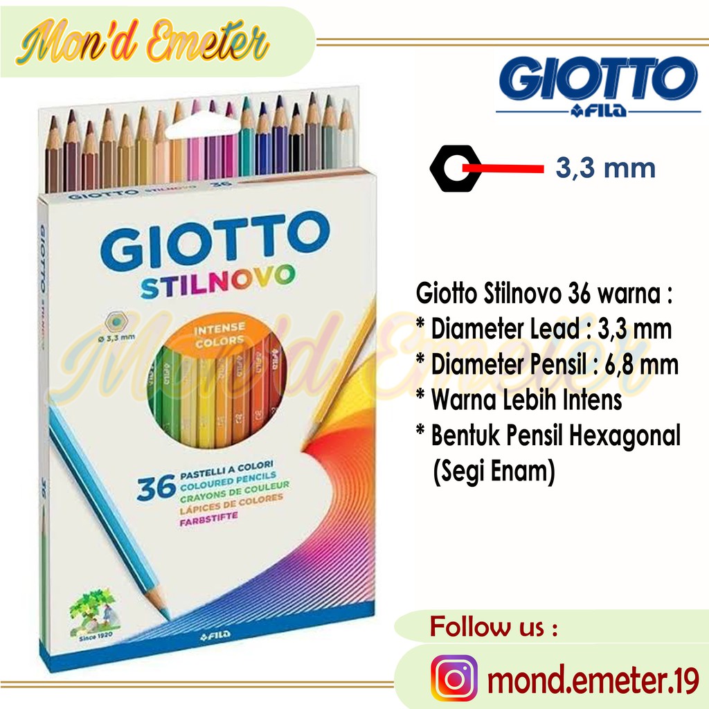 

Giotto Stilnovo Intense Color Pensil Warna 36 Colour Original Lyra - Alat Tulis - Stationery