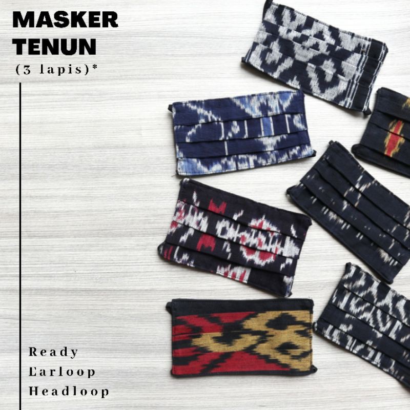 Masker Kain Tenun Etnik Batik Earloop Headloop Hijab