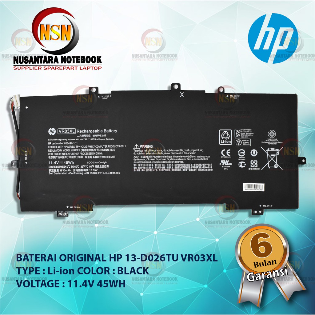 Baterai Original HP Envy 13-D040TU D045TU D050NA D055SA D026TU VR03XL