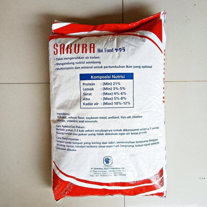 SAKURA Koi Food Pelet Medium 5mm 10 kg 10kg Makanan Pakan Ikan Hias